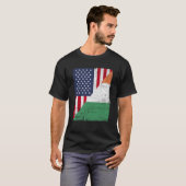 ハーフ・アメリカ国旗ハーフ・アイルランド国旗 Tシャツ (正面フル)