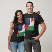 ハーフ・アメリカ国旗ハーフ・アイルランド国旗 Tシャツ (ユニセックス)