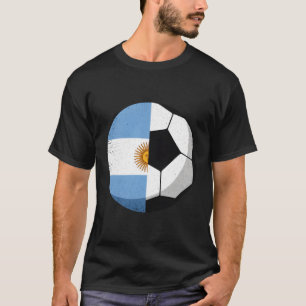 ハーフ・アルゼンチン国旗ハーフサッカーサッカーFutbol So Tシャツ