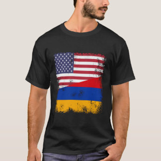 ハーフ・アルメニア国旗ヴィンテージアルメニアUsa Gift Tシャツ