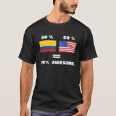 ハーフ・コロンビアとハーフ・アメリカン・ハーフ・アメリカン・ハーフ Tシャツ (正面)