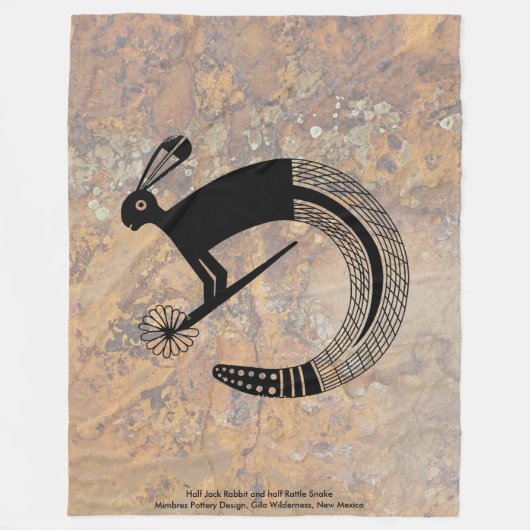 ハーフ・ジャック・ラビットとハーフ・ラトル・ヘビ フリースブランケット (正面)