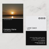 ハーフ&ハーフフォト0255 – カーディフ湾に沈む夕日 名刺 (正面/裏面)