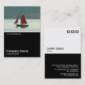 ハーフ&ハーフ写真0256 -ヴィンテージセーリングヨット 名刺 (正面/裏面)