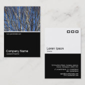 ハーフ&ハーフ写真0302 – シルバー樺の木ブランチ 名刺 (正面/裏面)