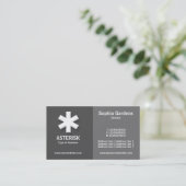 ハーフ&ハーフ（アスタリスク） – グレーの濃淡 名刺 (スタンド正面)