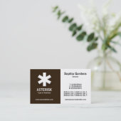 ハーフ&ハーフ（アスタリスク） – ダークブラウンとホワイト 名刺 (スタンド正面)