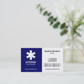 ハーフ&ハーフ(アスタリスク) – 濃い青と白 名刺 (スタンド正面)