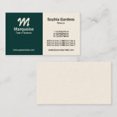 ハーフ&ハーフ – ダークグリーン（クリームカード） 名刺 (正面/裏面)