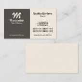 ハーフ&ハーフ – ダークグレー(クリームカード) 名刺 (正面/裏面)