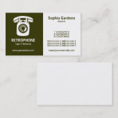 ハーフ&ハーフ(携帯電話) – ダークオリーブグリーンとホワイト 名刺 (正面/裏面)