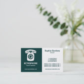 ハーフ&ハーフ（携帯電話） – ダークグリーンとホワイト 名刺 (スタンド正面)