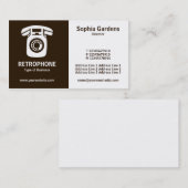 ハーフ&ハーフ（携帯電話） – ダークブラウンとホワイト 名刺 (正面/裏面)