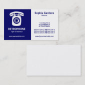 ハーフ&ハーフ(携帯電話) – ダークブルーとホワイト 名刺 (正面/裏面)