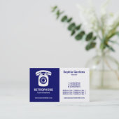 ハーフ&ハーフ(携帯電話) – ダークブルーとホワイト 名刺 (スタンド正面)