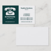 ハーフ&ハーフ（電話） – ダークグリーンとホワイト 名刺 (正面/裏面)