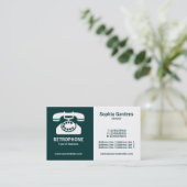 ハーフ&ハーフ（電話） – ダークグリーンとホワイト 名刺 (スタンド正面)