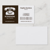 ハーフ&ハーフ（電話） – ダークブラウンとホワイト 名刺 (正面/裏面)