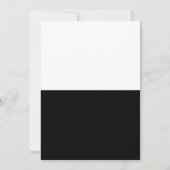 ハーフ ブラック ホワイト＆ゴールド シック エレガント ウェディング 招待状 (裏面)