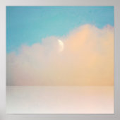 ハーフ・ムーン・イン・ベイ・オブ・ウォーター・コーラルとアクア ポスター (正面)