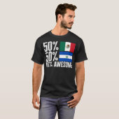 ハーフ・メキシコ・ハーフ・サルバドリアン・シャツ、50メキシコ Tシャツ (正面フル)