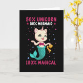ハーフ・ユニコーン・ハーフ・マーメイド カード (黄色い花)