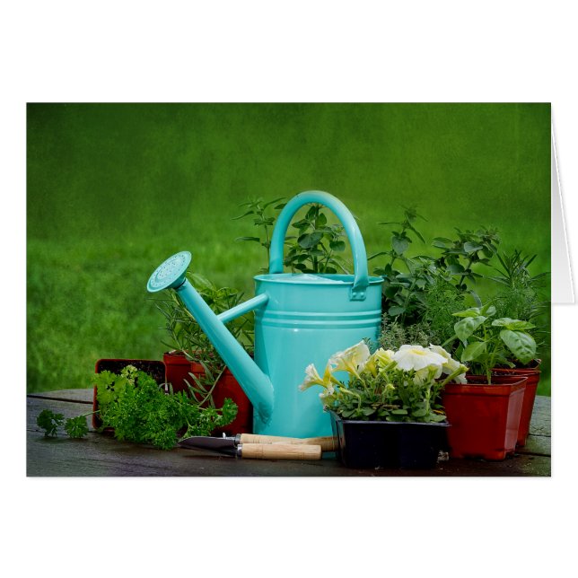 ハーブか花または園芸-空白のなカード