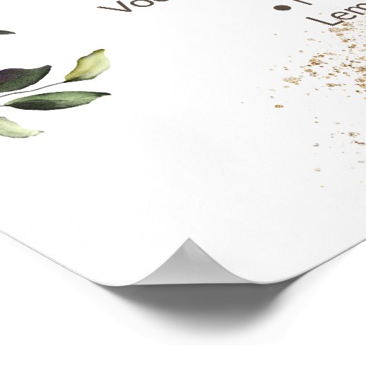 ハーブとグリーンのドリンクメニュー ウェディングサイン ポスター (角)