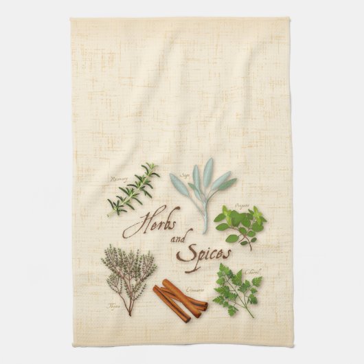 ハーブとスパイスのキッチンタオル キッチンタオル (縦)