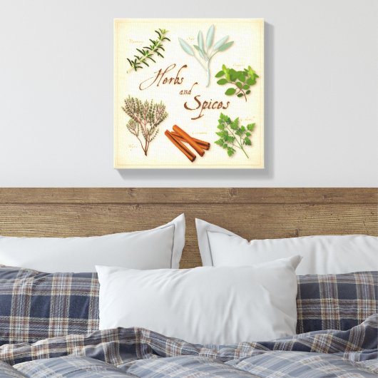 ハーブとスパイスのキャンバスアート キャンバスプリント (インサイチュ (寝室))