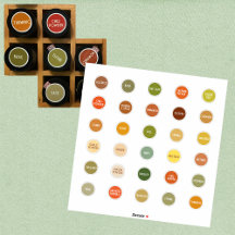 ハーブとスパイスの瓶ラベルの色分け