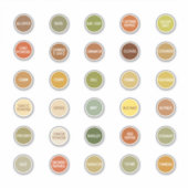 ハーブとスパイスの瓶ラベルの色分け シール (正面)