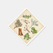 ハーブとスパイスナプキン スタンダードカクテルナプキン (角)