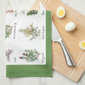 ハーブとスパイスフルカラーイラスト キッチンタオル (四つ折り)