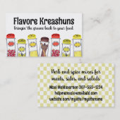 ハーブとスパイスボトル料理料理ビズカード 名刺 (正面/裏面)