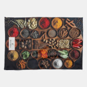 ハーブとスパイスモノグラム キッチンタオル (横)