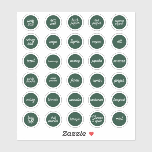 ハーブとスパイスラベル シール (シート)