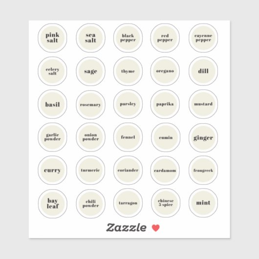 ハーブとスパイスラベル シール (シート)