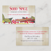 ハーブとスパイス料理料理ビズカード 名刺 (正面/裏面)