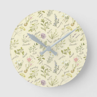 ハーブとスパイス時計 ラウンド壁時計