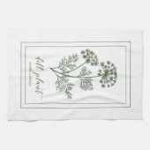 ハーブとスパイス植物ディルグリーンキッチンタオル キッチンタオル (横)