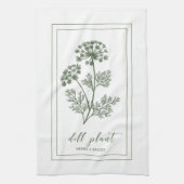 ハーブとスパイス植物ディルグリーンキッチンタオル キッチンタオル (縦)