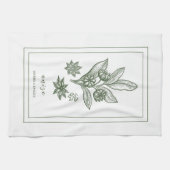 ハーブとスパイス植物ニセаグリーンキッチンタオル キッチンタオル (横)