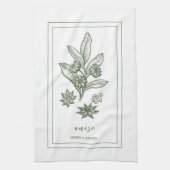 ハーブとスパイス植物ニセаグリーンキッチンタオル キッチンタオル (縦)