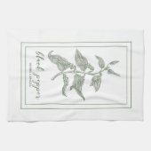 ハーブとスパイス植物ブラックペッパー緑 キッチンタオル (横)