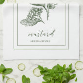 ハーブとスパイス植物マスタードグリーンキッチンタオル キッチンタオル (折り畳み)