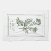 ハーブとスパイス植物マスタードグリーンキッチンタオル キッチンタオル (横)