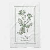 ハーブとスパイス植物マスタードグリーンキッチンタオル キッチンタオル (縦)