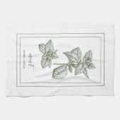 ハーブとスパイス植物ミントグリーンキッチンタオル キッチンタオル (横)