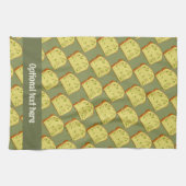 ハーブとバターのニンニクのパン – 名前を追加/文字 キッチンタオル (横)